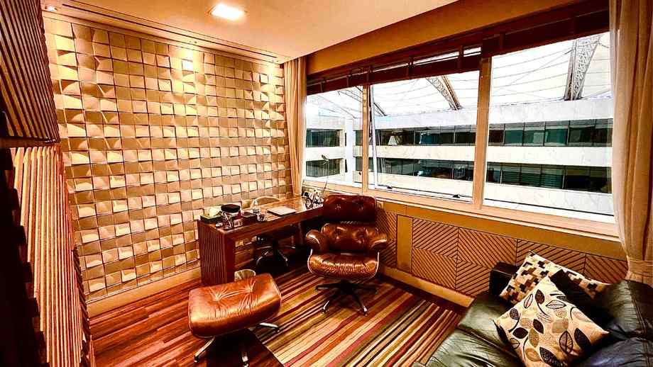 Sala de atendimento do consultório de psicologia de Fábio Caló, Asa Sul, Brasília